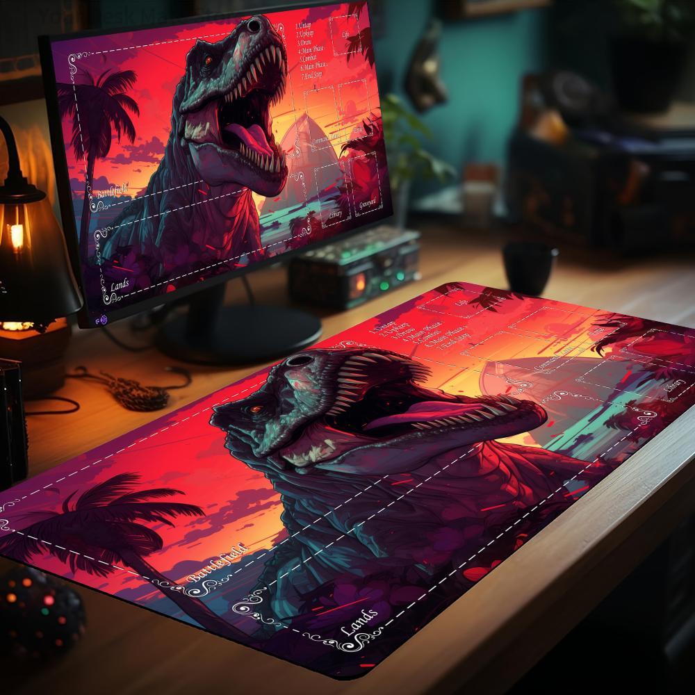 Door Mat Blank - Neon Estetik Dinozor Temalı MTG Oyun