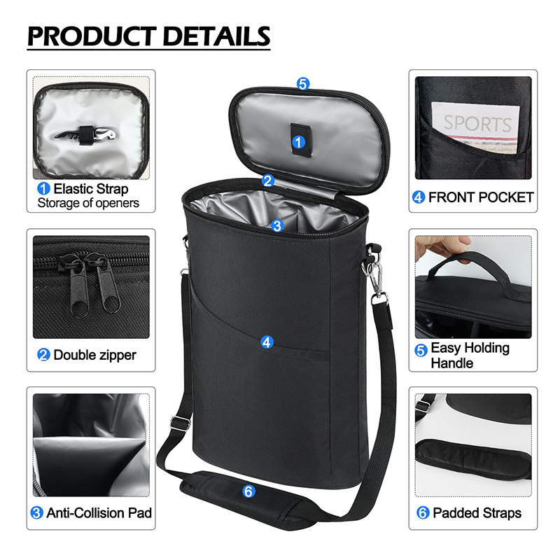 Tote Bag Sublimation - Şarap Taşıma Çantası, Yalıtımlı Sızdırmaz Şarap