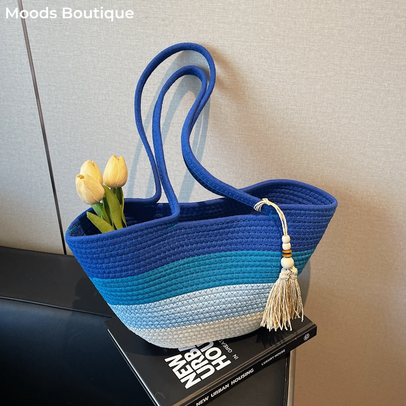 Tote Bag Sublimation - Pamuk Halat Dokuma Tasarım Omuz Bez